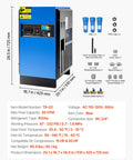 Industrial Refrigerated Air Dryer 85 CFM Built For 15 HP And 20 HP Pro Grade Compressors, 110 120V 60 Hz, With Color Screen Control Panel And Automatic Drainage