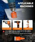 High Octane Diamond Core Drill Bit Set 13 Piece Hole Saw Kit covering quarter to two inches attached to electric drill on tile.