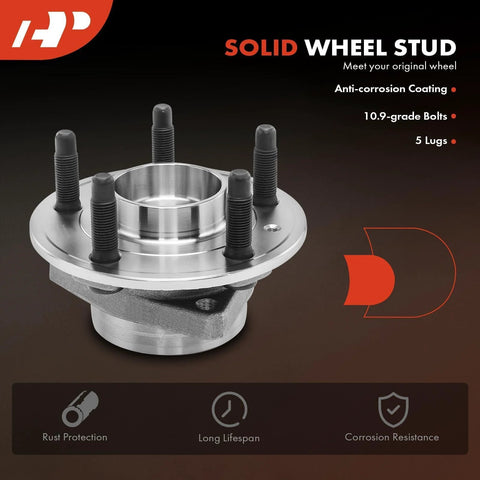 Two Front And Rear Wheel Bearing And Hub Assemblies With Bolts 5-Lug, Compatible With Chevrolet GMC Buick Cadillac Saab Models