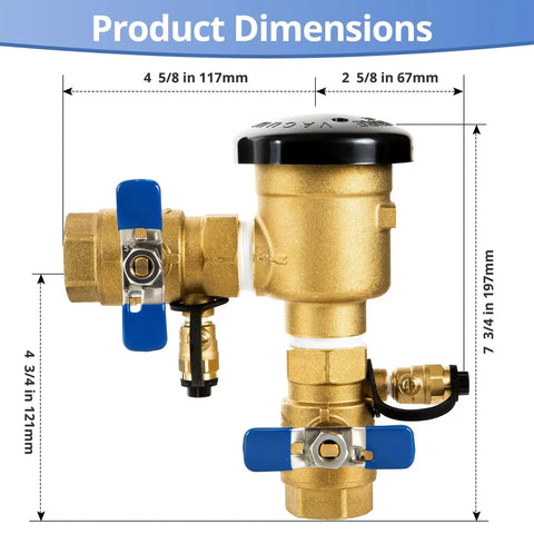 One Inch Solid Brass Backflow Preventer Valve For Lawn Irrigation And Garden Sprinklers Built To Last Vacuum Breaker Assembly Up To 400 PSI