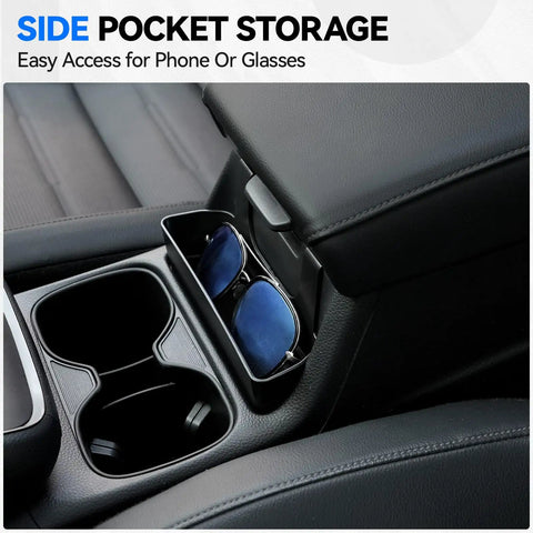 Center Console Organizer 5 Piece Set For Honda CRV 2023 2024 2025 2026 LX EX EX L Sport Hybrid showing armrest with sunglasses storage