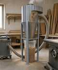 Heavy Duty Industrial Dust Collector That Sucks Up Shop Dust Like A Boss And Ensures Smooth Sailing Workshop Cleanup With Zero Hassle Heavy Gauge Metal Housing And Pro Grade Performance in workshop with sawdust.