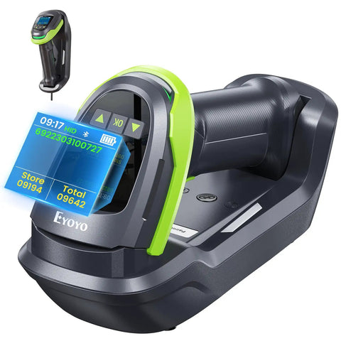 All In One Wireless Barcode Scanner With Screen Pro 1D 2D QR Bluetooth Wall Mount Charging Cradle with LCD display