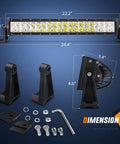 22 Inch 120W LED Light Bar Flood And Spot Combo For SUV Truck ATV UTV Boat Off Road Driving Lights IP67 Waterproof with mounting kit