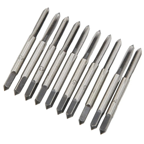 M3.5 Metric Tap Manual Thread Cutter Carbon Steel Straight Flute For Automotive Machinery And DIY Repairs Durable Tool For Cutting Precise Female Threads In Metalworking, set of 10 taps