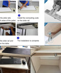 Installation steps for Heavy Duty Keyboard Shelf Slides For Under Desk Setup With Adjustable Height Bracket in progress