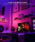 RGB Rechargeable Sound Control Lights With Voice Activated Music Rhythm illuminating a gaming room with vibrant LED accents
