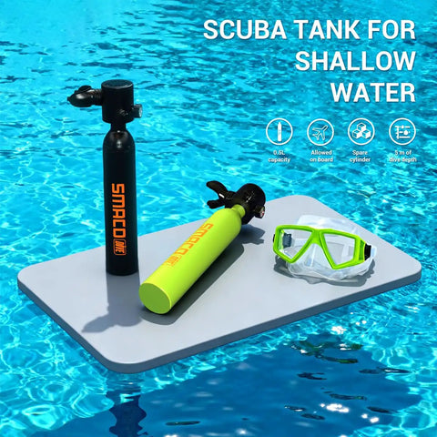 Mini Scuba Tank 0.5L Portable Underwater Air Cylinder With Pressure Gauge For Shallow Water Freediving And Emergency Rescue