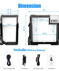 Dimensions of App Controlled Electric Cooler And Freezer, 52 Quart Portable Compressor Fridge For Cars And RV, showing measurements.