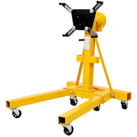 Tough As Nails 1500 LB Engine Hoist Stand Featuring Geared 360 Degree Swivel Head And Smooth Six Wheel Mobility Base