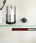 Oil Rubbed Bronze Bathroom Glass Shelf, 16 By 5 Inches, with 8mm Tempered Glass and 304 Stainless Steel Wall Mount in a modern bathroom.