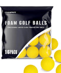 Practice Foam Golf Balls 16 Or 32 Pack With Limited Flight and True Spin for Real Feel Training Balls; yellow foam balls