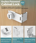 Built Like A Tank 90 Degree Cabinet Combination Lock Latch In White Heavy Duty Zinc Alloy Digital Lock Set For Office Files And Home Drawers Rust Proof Storage Hardware Smooth Fit, showcasing keyless design and zinc alloy material.