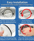 Two Pack Washer Drain Pump Gasket And Seal Ring Set For Washer Replacement Plug Seal For WH11X34741 WH11X29539 WH23X38617 WH23X10027 WH23X10029 Fits GFW450 GFQ14 Series Washer Models Leak Proof High Sealing Performance And Easy Install, black rubber seal ring