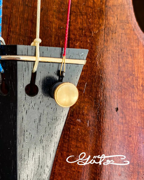 Premium Black E String Violin Adjuster ZF-6807G With Gold Plated Screw, Loop-End Compatible, Large 0.31 Inch Screw Head For Precise Tuning, Stable Threads, Straight Prong Design, Ideal Upgrade For Violins And Fine Tuners on violin tailpiece