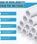 Four Pcs One Half Inch PVC Pipe Sixteen Inch Long SCH40 White For Home DIY Projects Garden Greenhouse Farm And Workshop Furniture
