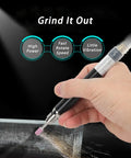Pro Level Pneumatic Pencil Die Grinder Pumping Out 65000 RPM At 90 Psi With A Rock Solid 1/8 Inch Collet in hand grinding