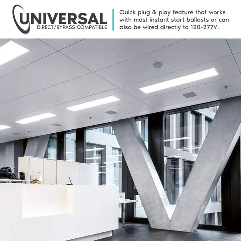 Office with Hella Bright Three Foot LED Tube Light T8 16W 25W Equivalent Daylight 6500K 1600 Lumens