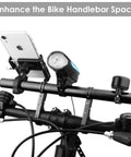 Bike Handlebar Extender 11.8 Inch Aluminum Alloy Bracket Expands Cockpit Space with phone and light mounted