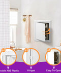 Sleek 12X12 Abs Access Panel For Drywall And Ceiling Plumbing Repair Cover, Easy open design in a bathroom setting.