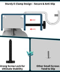 Diagram showing Easy Install No Drill Curtain Rod Bracket Set For Standard 1 To 2 Inch Headrails Black Finish Fits Most Home Windows 3 Pack