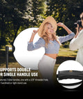 Woman posing outdoors with Go To 32 Inch 80cm Five In One Light Reflector Kit With Clamp And Hand Grips