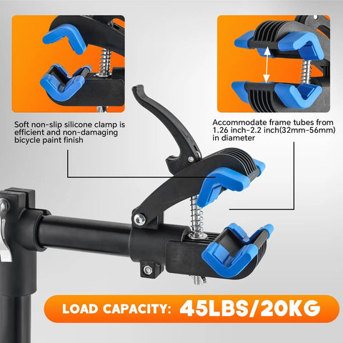 Heavy Duty Bike Repair Stand Bench Mount for Road and Mountain Bikes Adjustable Work Stand with Non Slip Silicone Clamp