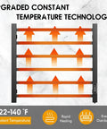 Towel Warmer Wall Mount Black 6 Bar Stainless Steel Heated Drying Rack for Bathroom with constant temperature technology