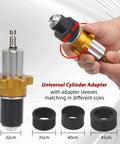 Drop Dead Easy Coolant Vacuum Refill Kit With 34 Pieces And 25 Radiator Adapters Universal cylinder adapter with three size sleeves.