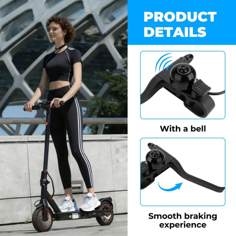 Replacement Brake Handle Lever With Cable Kit For iScooter i8 And i9 Electric Scooters shown on detailed diagram and in use