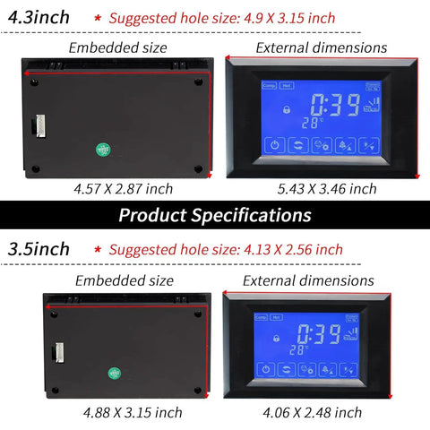 Industrial Ice Maker Control Board Kit 6 Part Set With 3.5 Inch Touch Display For Cube Ice Machines Pro Grade OEM Replacement Pack With Main Board Display Screen Water Temp Switches Float Switches Condenser Sensor And Connectors, 3.5-inch panel size