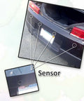 Four Sensor Car Reverse Parking Radar System With LED Display Ultrasonic Back Up Sensors Kit installed on car bumper