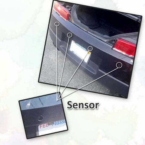 Four Sensor Car Reverse Parking Radar System With LED Display Ultrasonic Back Up Sensors Kit installed on car bumper