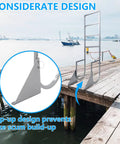 Flip Up Dock Ladder With Wide Non Slip Steps And Marine Grade Aluminum, 3 step design prevents lake scum on dock.