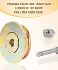 Two Piece Cut Off Flange Track Bearing Kit For Tapco Pro And Max Siding Brake Beefed Up Replacement Parts with components shown
