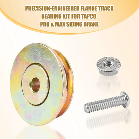 Two Piece Cut Off Flange Track Bearing Kit For Tapco Pro And Max Siding Brake Beefed Up Replacement Parts with components shown