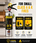 Class K Kitchen Fire Extinguisher Built For Fast Grease Cooking Flare Ups, Two Pack Of 34 Fl Oz Wet Chemical Sprayers Keeping Home Grills And Stoves Hassle Free With Quick Draw Safety Readiness.