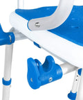 Shower Safety Chair With Backrest And Foam Padding, Adjustable Height Bath Bench With Swing Armrests, Slip Resistant Tips