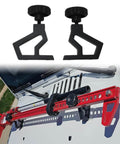 High Lift Jack Hood Mounting Bracket Kit For Jeep Wrangler JK 2007 To 2018 installed on white Jeep with brackets