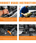 Grease Monkey Approved 12 Volt Electric Oil Extractor Pump With 60 Watt Motor And Reinforced Hose Clamps showing product usage instructions.