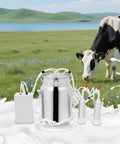 Go To 10L Electric Milking Machine For Cows And Goats With Pulsation Vacuum Pump Portable Milker in field with cow