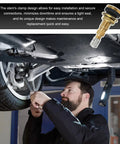 Mechanic installing Two Pack TR618A Metal Valve Stems For Tubeless Tires High Flow Core for fast air and liquid filling on vehicle