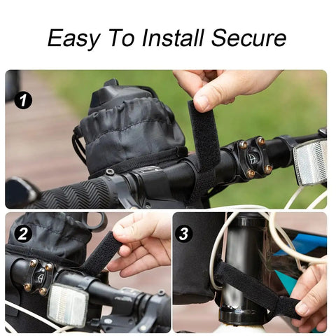 Insulated Bike Water Bottle Holder Bag With Phone Storage For Kids And Adults No Tool Needed Mount On Handlebar black