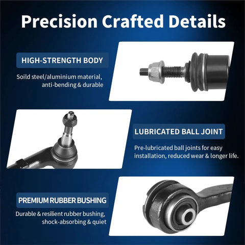 Precision crafted details of the Front Upper Control Arm With Ball Joint Kit For Ford F-150 2009 2010 2011 2012 2013 2014 4x4 Models Not For Raptor, 12-Piece Suspension Kit.