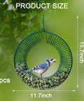 Two Pack Peanut Bird Feeder Set Round Metal Hanging Wreath Style Feeder With Built In Hook For Outdoor Birds And Squirrels