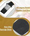 Close-up of the Heavy Duty Frosted Tape Dispenser showing flexible card slot and non-slip sponge base for stability.