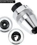 Beefy Damaged Bolt And Stud Extractor Kit With Three Eighths Inch Drive, Heat Treated Alloy Steel, Chrome Finish, shown with components