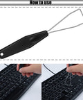 Nine Piece Keyboard Lube And Switch Extraction Kit With IC Extractor Key Cap Puller shown removing keycaps