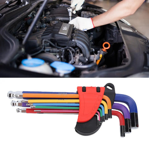 Top Grade Hex Key Set With Colorful Ball End Metric Wrench Kit Made From Tough Cr V Steel For Bike Furniture And Electrical Repair Fixing Jobs, 10mm set in car engine