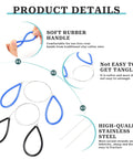Clay cutter set with stainless steel wires and soft rubber blue and black handles, 2 pieces